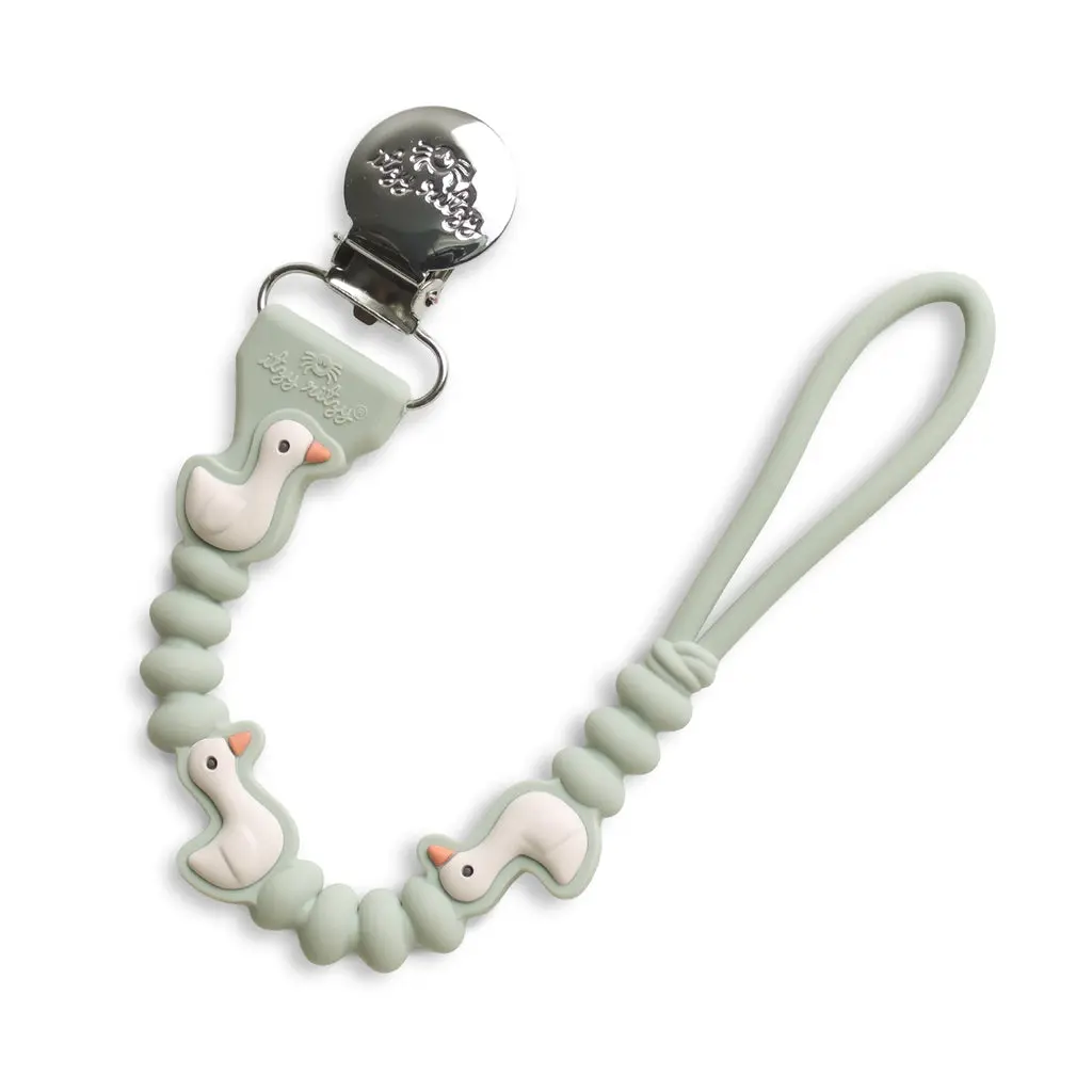 Sweetie Strap Plus - Soft Silicone & Metal Pacifier Clip with Adorable Bear Design for Easy Pacifier Retention