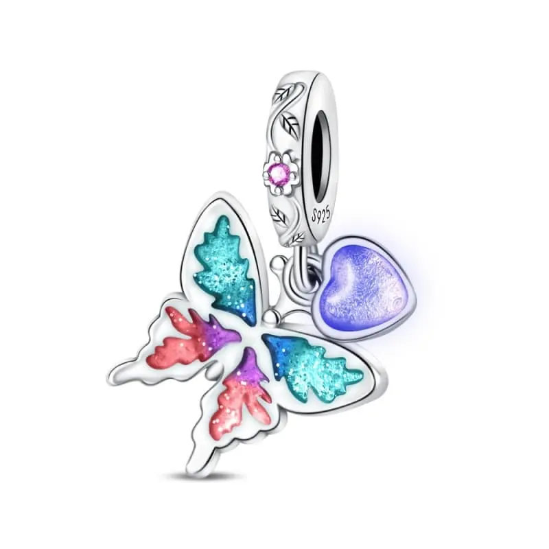 1 silver-plated spring banquet butterfly pendant, suitable for original bracelets, necklaces, keychains, DIY pendants to make women's gifts, suitable for daily birthday parties and holiday gifts