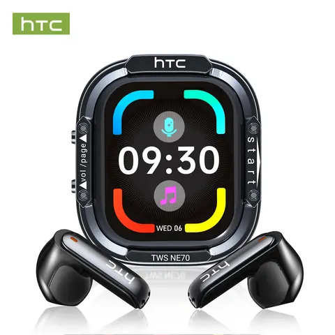 HTC NE70 Wireless Electronic Earphones - Bluetooth 6.0 Headset, Lightweight IPX5 Rated In-Ear Waterproof Sports Earbuds, Smart Touch Control, Built-In Mic for Hands-Free Calls