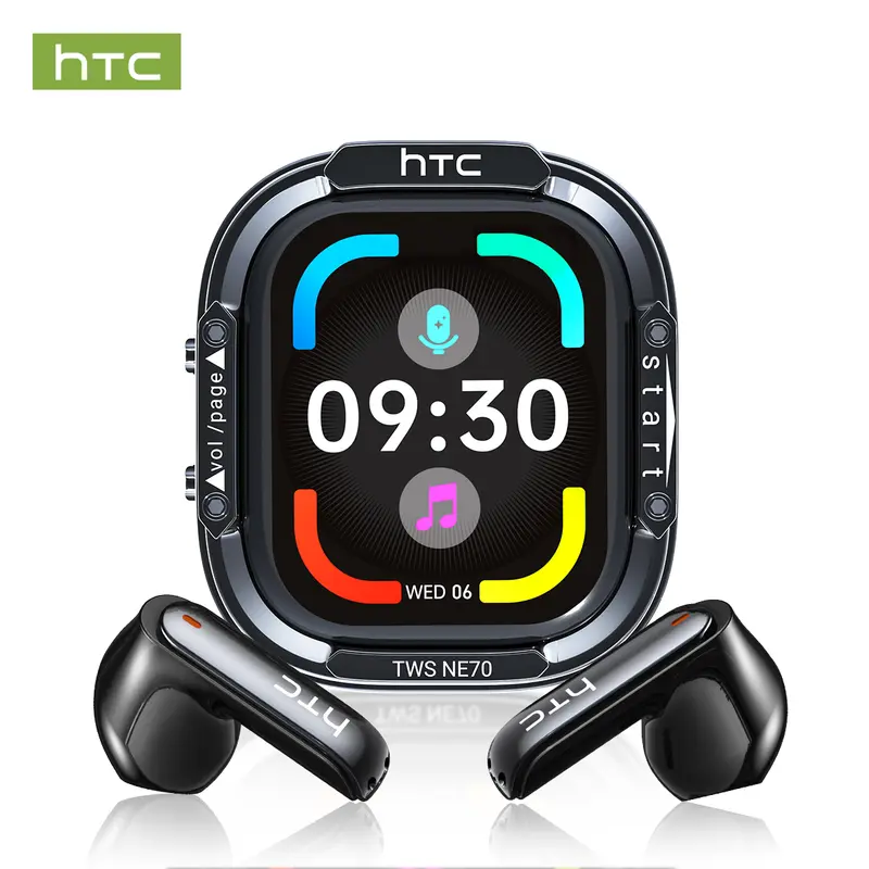 HTC NE70 Wireless Electronic Earphones - Bluetooth 6.0 Headset, Lightweight IPX5 Rated In-Ear Waterproof Sports Earbuds, Smart Touch Control, Built-In Mic for Hands-Free Calls