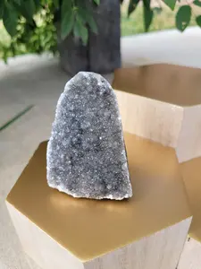 Black Amethyst Cut Base Geode - Small