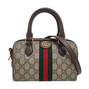 Pre-owned GUCCI canvas Shoulder Bags Ophidia boston bag pm