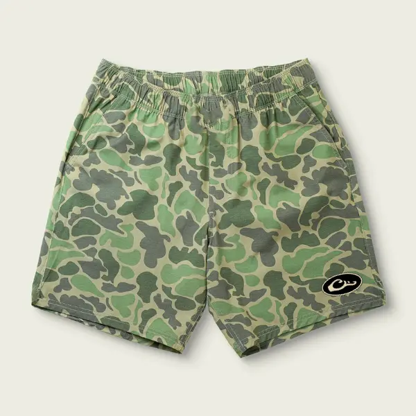 Drake Duck Forest Camo Volley Shorts | Drake Waterfowl Shorts Pant | Duck Hunting Shorts | Marsh Camo Volley Shorts | Waterfowl Hunting Apparel | Men's Outdoor Hunting Shorts | Flyway Hunting Gear | Wetland Camouflage Shorts | Gift for Him