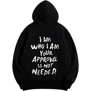 Streetwear Graphic Hoodie, Unisex Oversized Pullover with Motivational Statement Quote, Soft Fleece Lined Cotton-Blend for Gym & Casual Wear