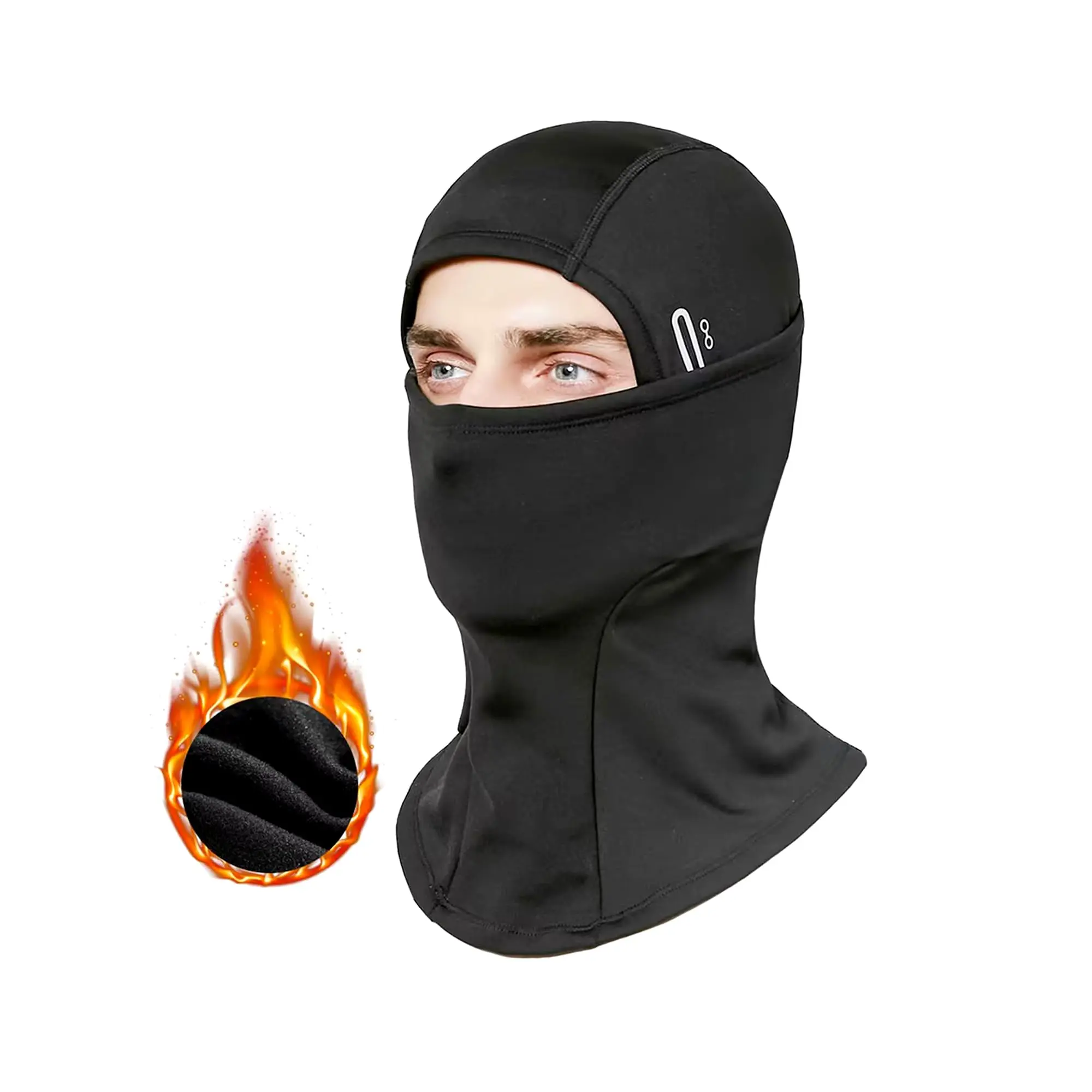 Unisex Balaclava Face Mask, Solid Cotton Thermal Wear - Windproof Headwear for Cold Weather Skiing & Cycling, Black Balaclava, Ski Mask, Adult, Keep Warm Face Covers & Mask