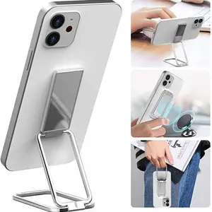 Cell Phone Ring Holder Finger Kickstand, 360° Rotation Foldable Metal Ultra-Thin Cellphone Back Grip Stand Adjustable Phone Holders for Magnetic Car Mount Compatible with Phone Tablets