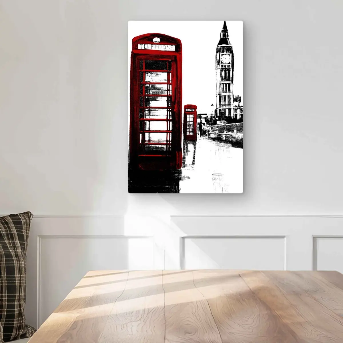 Begin Home Decor C1MP1218ZYJGH6 12 x 18 in. Telephone Box & Big Ben Metal Print Wall Art - London Home Decor