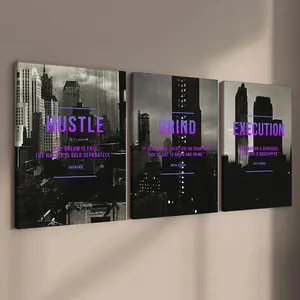 Wooden Framed Canvas Painting, 3 Counts/set Modern Art City Design Pattern Wall Decor, Wall Art for Home Living Room Bedroom Office, Canvas Art Decoration, Room Decor, Valentine's Day 2025 Ornament