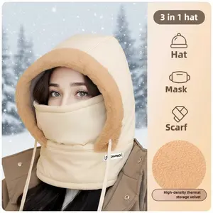 3 in 1 Warm Fleece Trapper Hat with Ear Protector Mask & Scarf Heat Locking Winter Gear for Cycling & Outdoor Use for Men Women