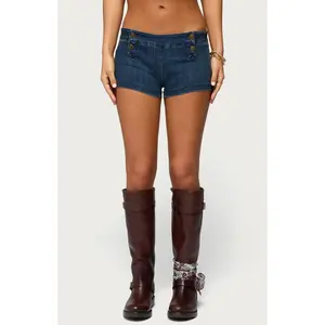 Edikted Women's Sashe Stretchy Denim Shorts