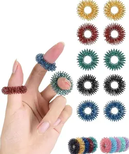 Mr. Pen- Spiky Sensory Rings, 10 Pack, Stress Relief Fidget Sensory Toys, Fidget Rings, Fidget Ring for Anxiety, Stress Relief Rings, Massager for Fidget ADHD Autism