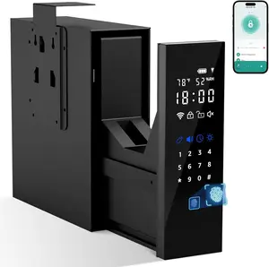 XDeer Biometric Gun Safe for Handgun, Slider Full Touchscreen Bedside Gun Safe, 0.01s Quick Access Pistol Safe for Nightstand,Desk,with APP Remote Control, Fingerprint, PIN Code, KEY Access-1PCS