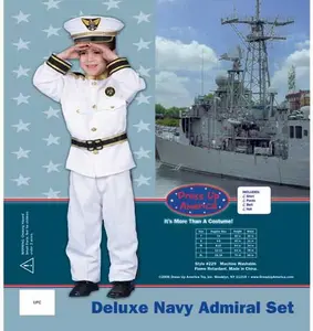 212 MAIN Deluxe Navy Admiral Complete Costume Set - Men's Medium 8-10 Blue Polyester Fabric Outfit with Embroidered Patches, Machine Washable, for Cosplay & Halloween Special Occasions (Medium Fit), Shirt