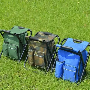 1 portable folding chair with 3-in-1 refrigerated backpack function, equipped with a folding stool. Waterproof design, perfect for outdoor activities such as hiking, beach trips, fishing, camping, and barbecuing