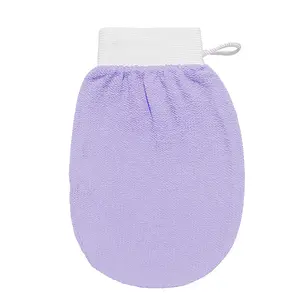 Home Fashion Exfoliating Bath Gloves Peacock Personal Viscose Fiber Pink Black White Blue Purple for Child Shower 14x21cm