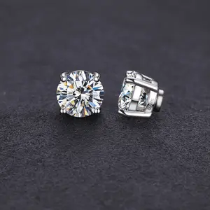 Magnetic Moissanite Stud Earrings – S925 Silver, No Piercing Needed,for Man&Woman Jewelry Gift, Unisex，No Piercings Magnetic unisex fashion classic synthetic engagement adjustable lady