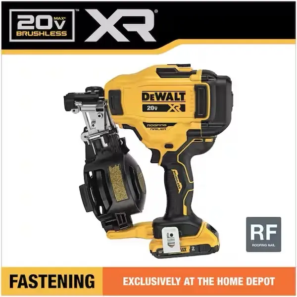 DEWALT 20V MAX XR Brushless Cordless Roofing Nailer Kit, Power Tool for Roofing Applications