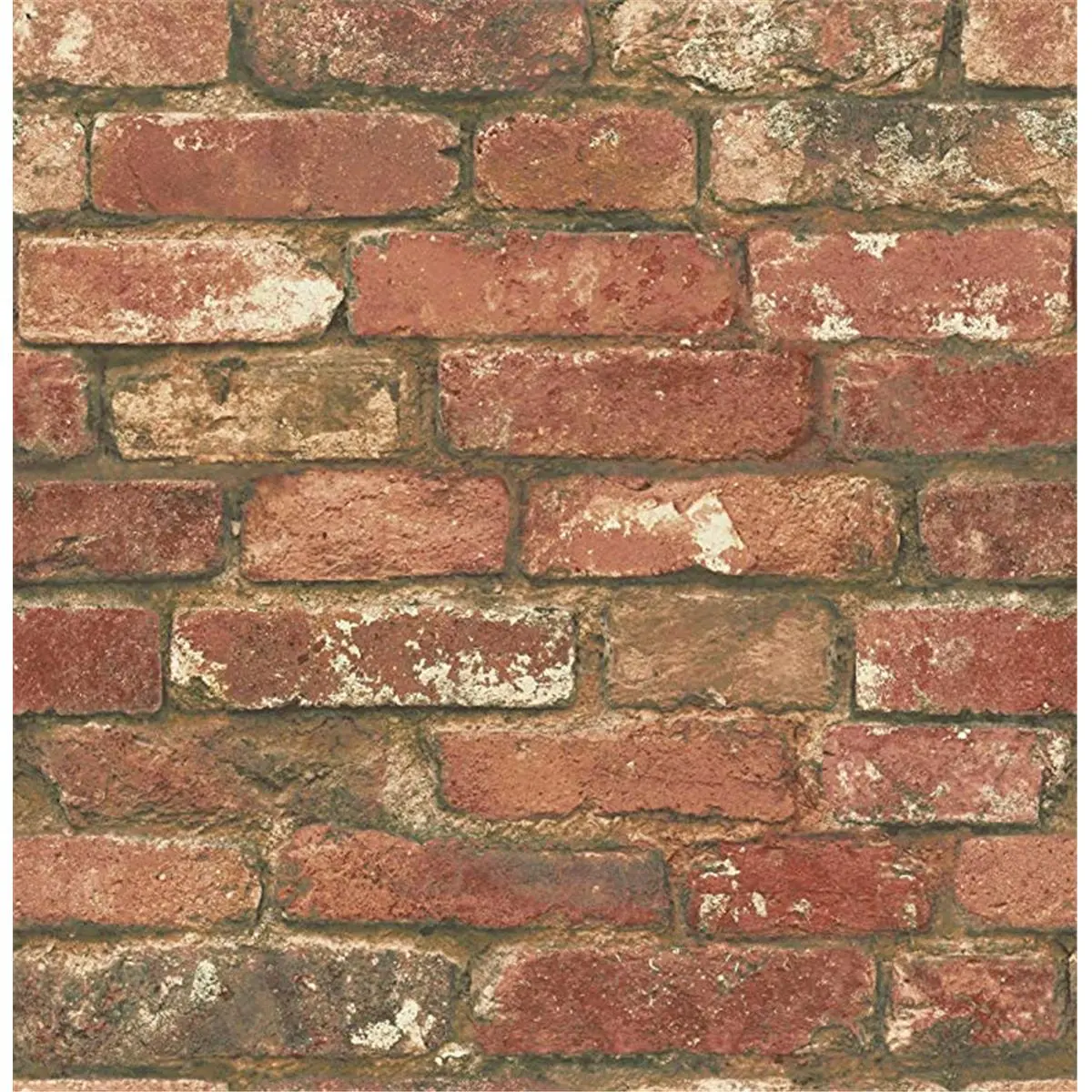 NuWallpaper Peel-and-Stick Adhesive Brick Wallpaper, West End Distressed Red, Easy Install Removable, Ideal for Rental Homes & DIY Projects, Indoor Use, 20.5 in by 18 ft Roll Size (NU2214)