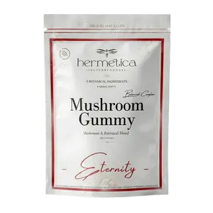 Hermetica Eternity Mushroom Gummies - 12-in-1 Botanical Complex 60ct Vegan Gluten-Free Non-GMO Natural Flavored Energy Boost - Healthcare