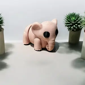 Mini Tiny Pink Elephant 3D Printed Figure Decoration Articulated 3D Printed Design for Whimsical Decor - Ornaments
