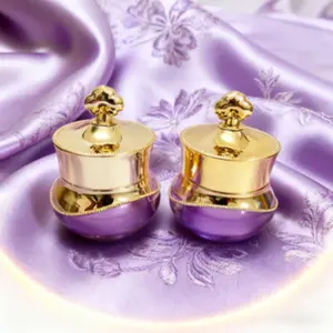 2 crown designed empty face cream cans, reusable cosmetics tanks, with cover, perfect travel cosmetics cans, suitable for face cream, lotion etc-5g