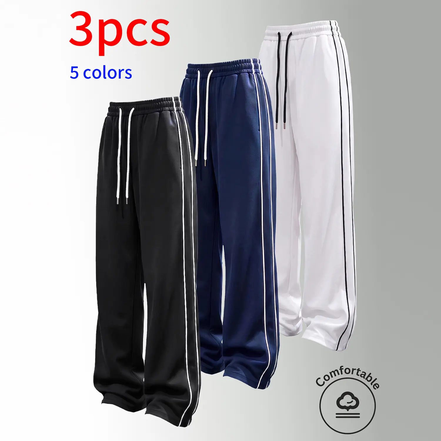 Black + Navy Blue + White