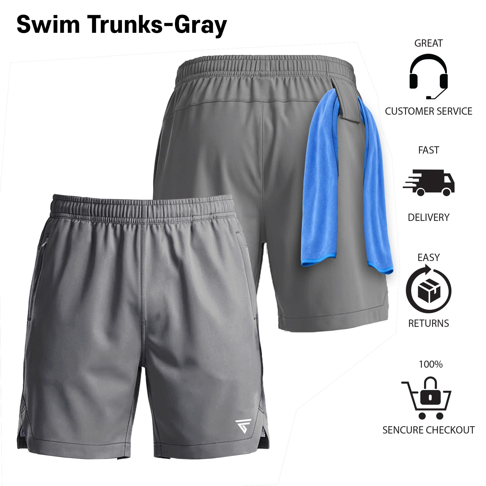 Men&rsquo;s 7" Swim Trunks 2-in-1 with Compression Liner, Pockets, Drawstring, Stretch Quick-Dry &ndash; Gym, Running, Swimming, Hiking, Beach & Pool Swimwear Shorts Summer Swim Bottoms