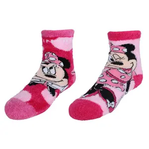 Textiel Trade Girl's Minnie Mouse Fun Day Fluffy Socks (2 Pairs)