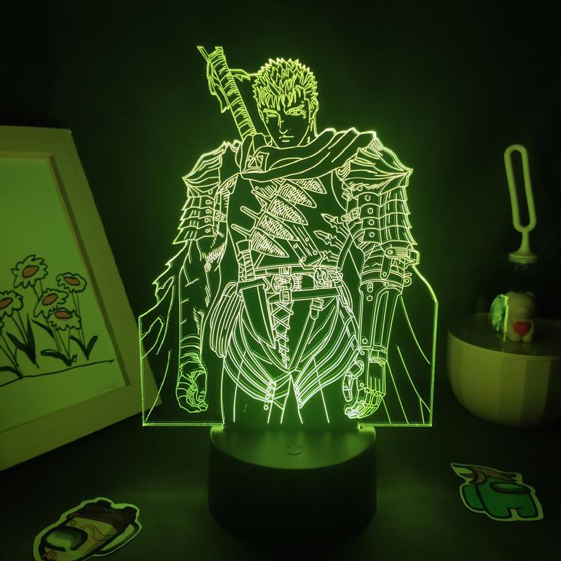 Berserk Anime Guts LED Lamp - 3D Night Light with Touch Sensor, Color Changing RGB Light for Kids Bedroom, Bedside Decor - Home Improvement Novelty Lighting