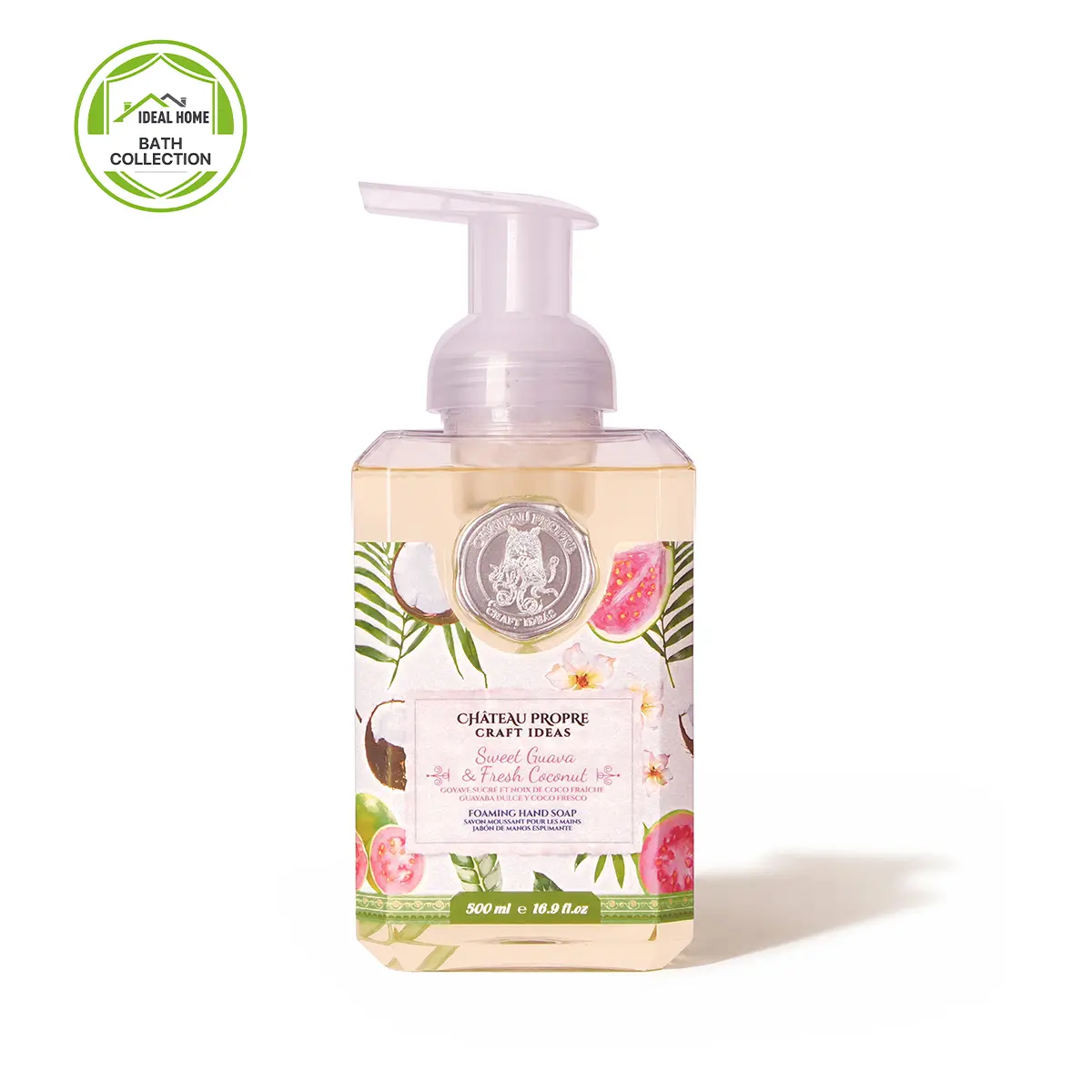 Chateau Propre Sweet Guava & Fresh Coconut Foaming Hand Soap, 16.9 oz | Luxury Moisturizing Hand Wash with Rich Foam, Gentle Formula for Soft & Fresh Hands