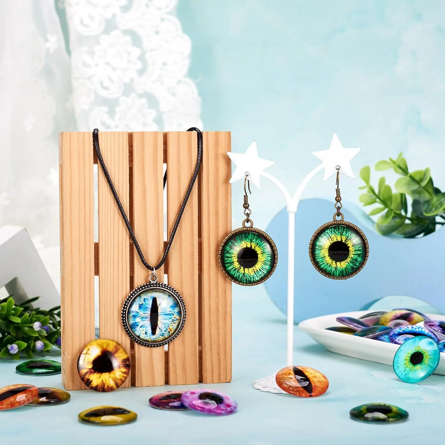 Beadthoven 90pcs 25mm Mixed Style Round Glass Dragon Eye Gem Cover Cabochon for Dome Jewelry Finding Cameo Pendent Doll Making Beadthoven 90pcs 25mm Mixed Style Round Glass Dragon Eye Gem Cover Cabochon for Dome Jewelry Finding Cameo Pendent Doll Making