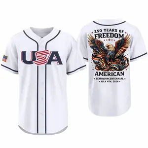USA 250 Years Freedom Baseball Jersey 2026, Patriotic 4th of July Jersey Shirt, 2026 World Baseball Classic, USA Baseball Gift