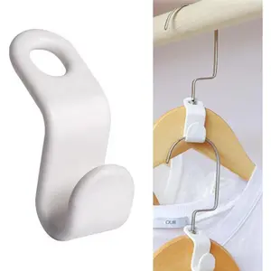 50PCS Hanger Hooks for Plastic Clips Clothes Space Saving Hangers for Clothes Closet Hangers Space Saver