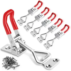 6 Pack Toggle Latch Clamp 4001, Adjustable Latch, Smoker Clamps Heavy Duty Latches, 330Lbs Holding Capacity Pull  Lid Jig, Tool Box Case (24PCS Screws)