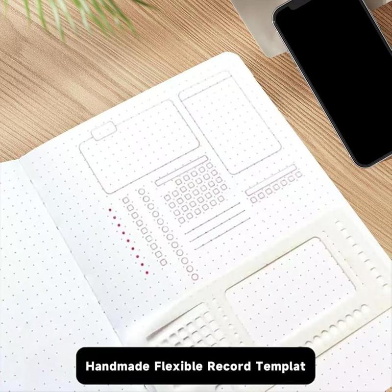 9 Pack Handmade Flexible Record Template Planner Stencils Set Reusable Drawing & Lettering Templates for DIY Craft Christmas New Year Home Use