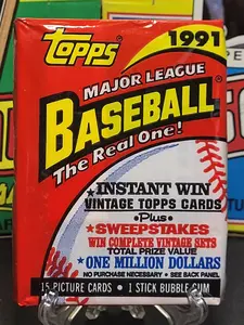 1991 Topps Baseball Wax Pack (15 cards)