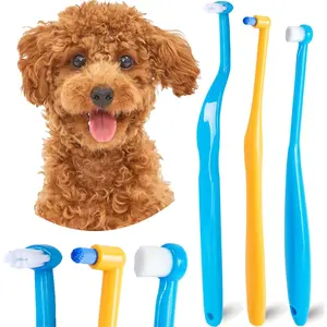 Small Dog Toothbrush, Cat & Puppy Tooth Brushing Kit, Mini Tuft Horizontal Head Teeth Brush for Kitten & Tiny Pet, Doggy Toothbrushes Deep Dental Cleaning, 3 PCS