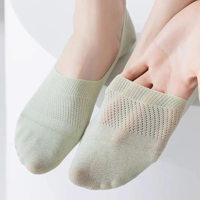 5 Pairs Anti-Slip No Show Socks for Women, Breathable Mesh Liner Socks with Non-Slip Silicone Grip, Thin & Seamless Invisible Socks, a thin style for summer. spring