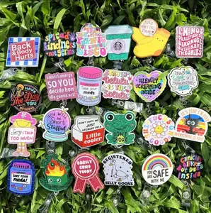 Acrylics for Badge Reels, Pop Sockets, Crafts, DIY  -Assarted Designs Featuring Nurses, Butterflies,  and Gute Characters