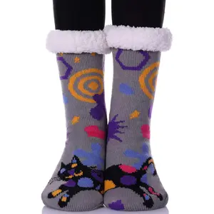 Yebing Non Slip Slipper Socks for Womens Fuzzy Soft Cozy Grippers Winter Warm Animal Fleece-Lined Home Socks