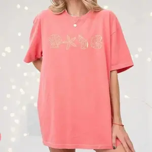 Comfort Colors SeaShell TShirt, Preppy Beach T-Shirt, Gift for Teen Girls, Coastal Aesthetic Tee, Oversized Ocean Lover SeaShell T-Shirt – TREND WEAR USA