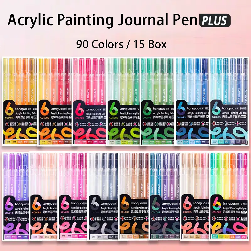 90pcs 1.0mm Acrylic Painting Pens, Dual-Function Marker Pens, Acrylic Markers Set for Journaling, Album DIY Decoration, Greeting Card Drawing, Daily Doodling, Art Drawing Supplies