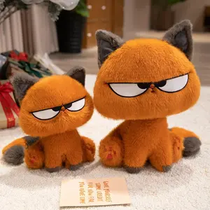 Kawaii Orange Cat Plush  Soft Stuffed Animal Doll Creative Toy for Kids Birthday Halloween Gift