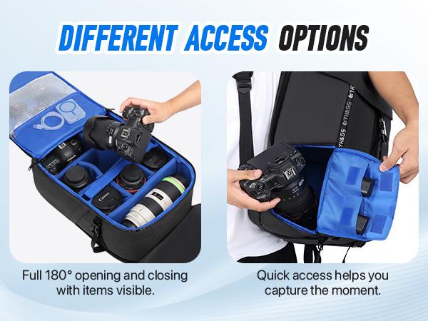 Camera Backpack Large Capacity - Water Resistant Multi Compartment For DSLR Laptop Drone Men Women