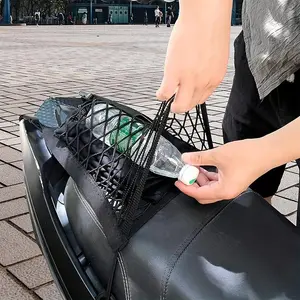 Motorcycle Helmet Storage Cargo Net, High-elastic Double Layer Bungee Net with 4 Strong Hooks, Car Strap Rack Expansion Organizer Net, Bungee Cord