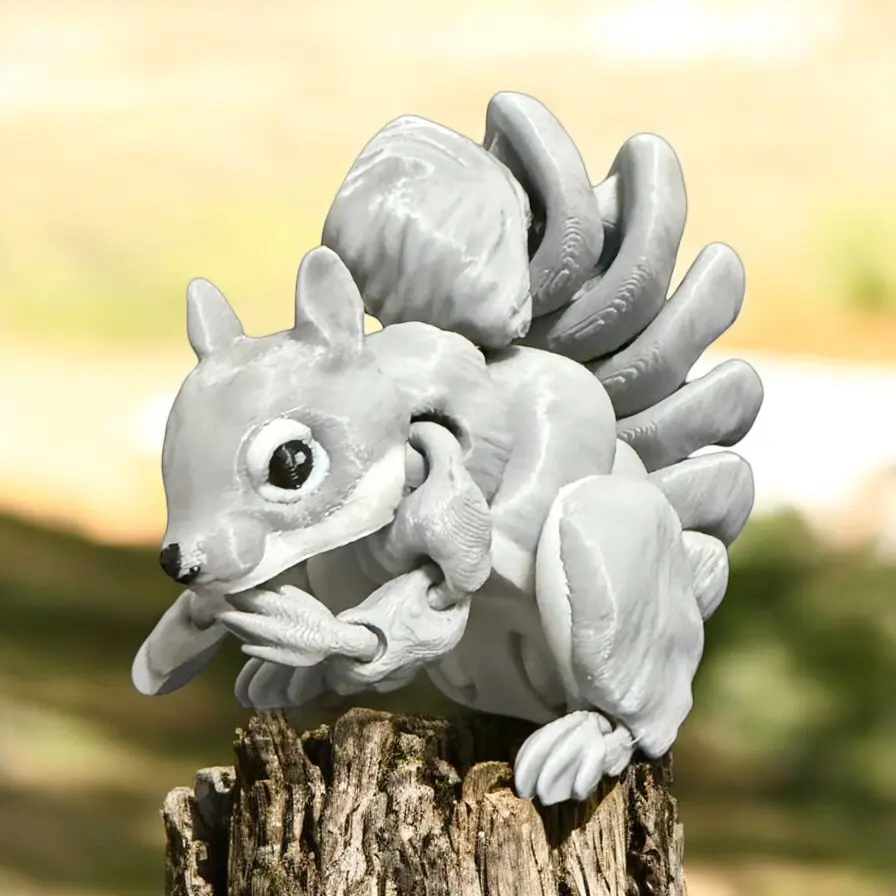 3D Printing Articulated Animal Squirrel Figurine - Unique Engaging Design, Durable PLA Plastic, Collectible Statues & Bobbleheads, Natural Home Decor Ornament for Room Display, Ideal for Collectors