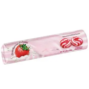 Strawberries & Creme Savers Hard Candy - 1 individually Wrapped Creme Savers Strawberry & Creme - 85g - All Ages - Sweet Treat - Bonbon