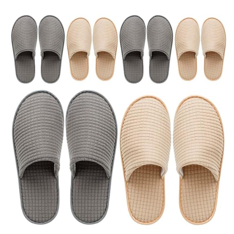 6 Pairs Spa Slippers, Non Slip Disposable Slippers For Guest, Washable Reusable, Which Can Be Used As Women Men, House, Indoor, Bathroom, Bedroom, Hotel, Bride Slippers