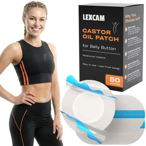 Castor Oil Belly Button Patches – Leak-Proof, Waterproof Pads with Organic Cotton Core for Gentle, Mark-Free Use (50 Clear Patches, Castor Oil Pack Wrap)