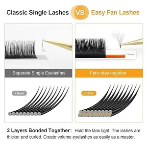 Eyelash Extension Curl Eyelash 0.07D Curl 8-15mm blend tray Quick Bloom Artificial Mink cluster suitable for beginners soft professional eyelash supplies